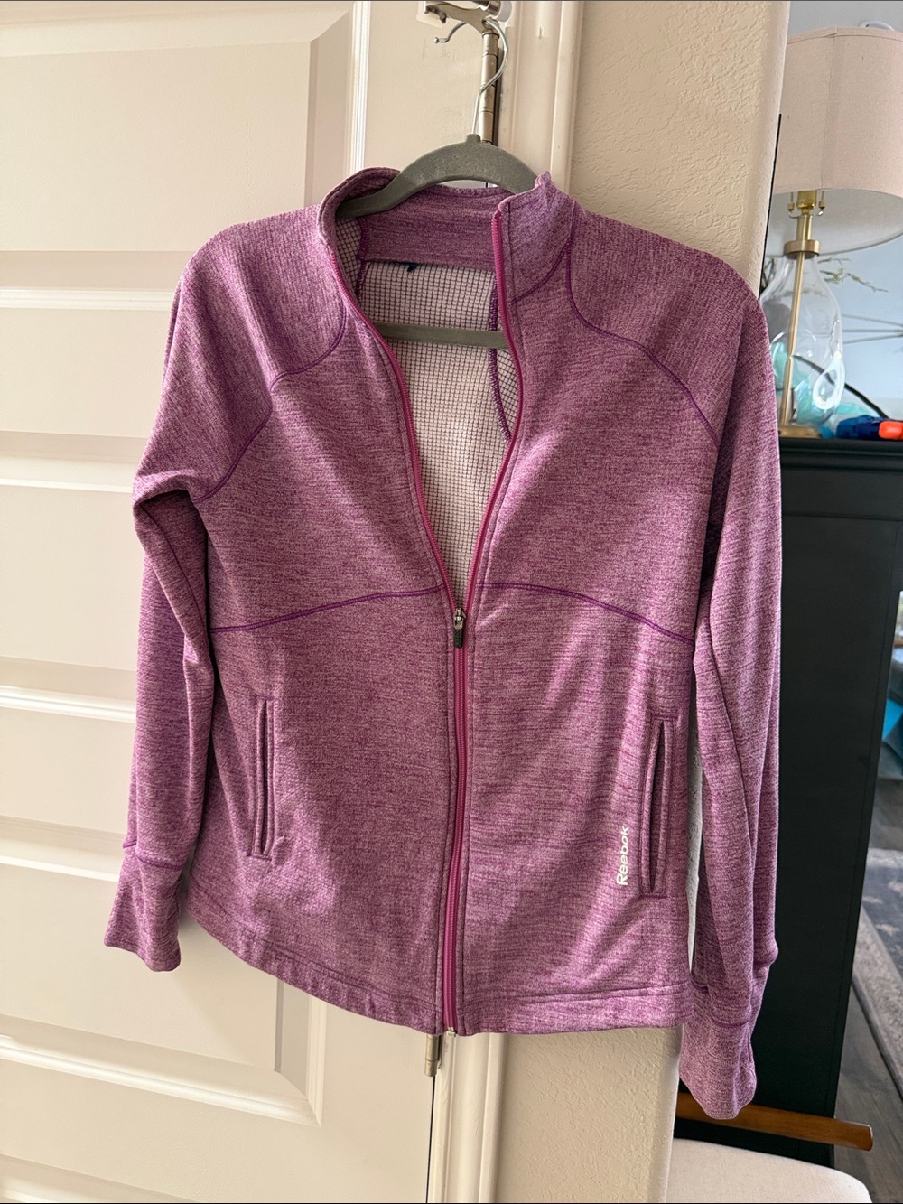 Reebok Women's Full-Zip Purple Heather Jacket Medium